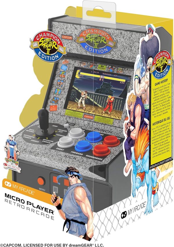 My Arcade Street Fighter 2 Champion Edition Micro Player-Fully Playable, Includes CO/VS Link for Multiplayer Action, 7.5 Inch Collectible, Full Color Display, Battery or Micro USB Powered - Image 8