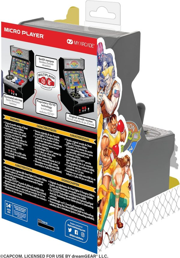 My Arcade Street Fighter 2 Champion Edition Micro Player-Fully Playable, Includes CO/VS Link for Multiplayer Action, 7.5 Inch Collectible, Full Color Display, Battery or Micro USB Powered - Image 9