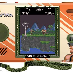 My Arcade Contra Pocket Contra and Super Contra, CO/VS Link for CO-OP Action, Full Color Display, Volume Controls, Headphone Jack, Battery or Micro USB Powered (DGUNL-3281) - Electronic Games
