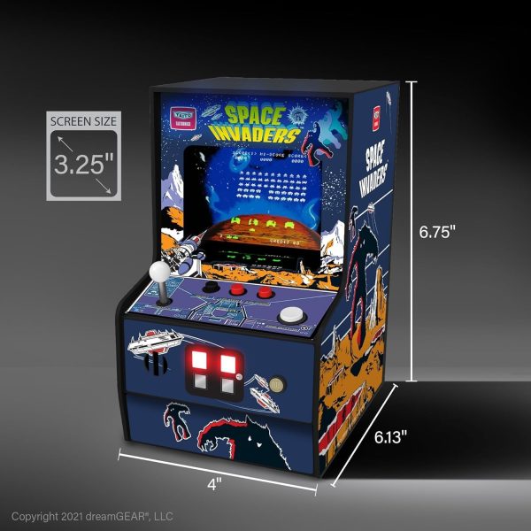 My Arcade Space Invaders Micro Player: Mini Arcade Machine Video Game, Fully Playable, 6.75" Collectible Premium Edition - Image 8