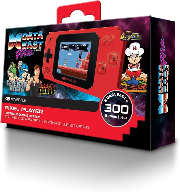 My Arcade Pixel Player Handheld Game Console: 300 Retro Style Games Plus 8 Data East Hits, Battery or Micro USB Powered, Color Display, AV Out Jack for TV, Speaker, Volume Control, Headphone Jack - Image 3